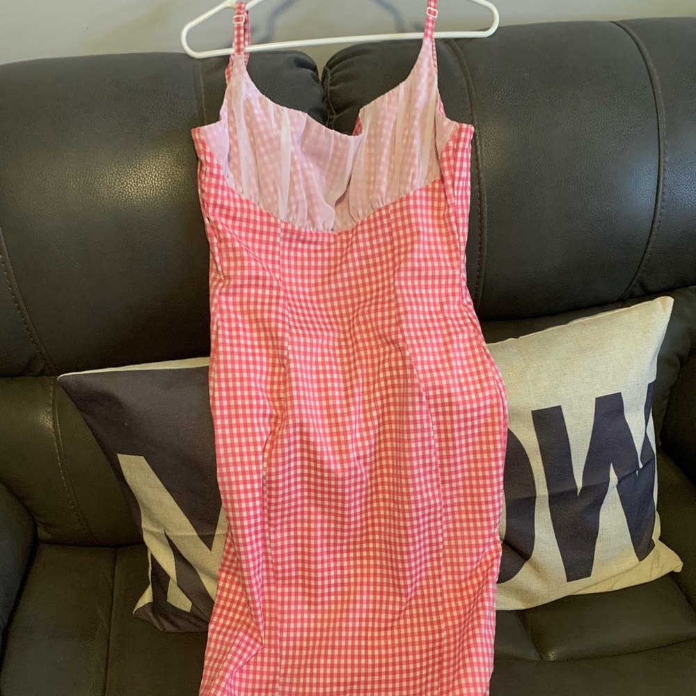 Pinup couture gingham pink dress medium
